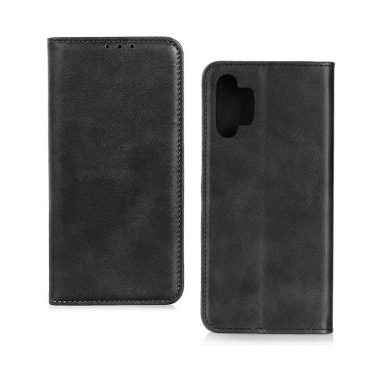 Leather Flip Cover with Internal Pocket for Samsung Galaxy A32 5G Black